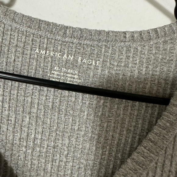 American Eagle, extra small, super soft gray v neck - Picture 2 of 5